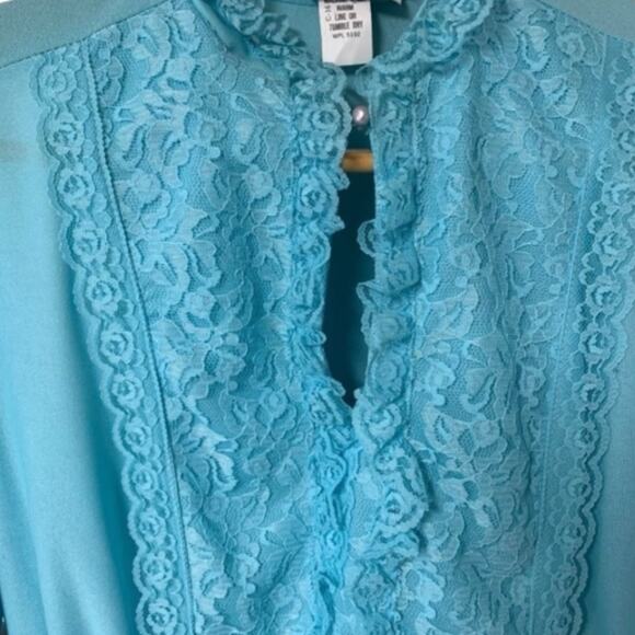 Vintage 70's Jane Baar New York Dress Sz Medium Sheer Retro Prairie Mod Era - Picture 5 of 7